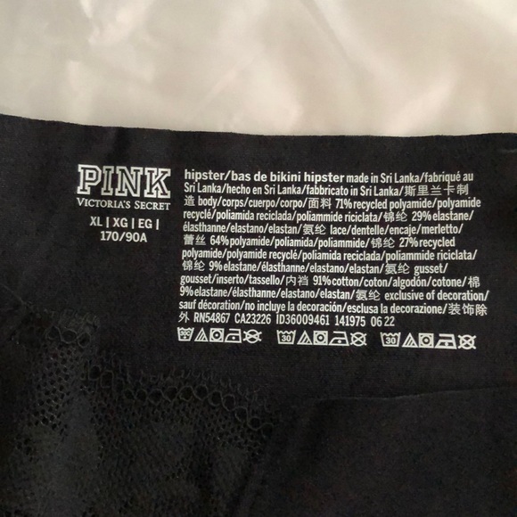 NWT PINK Victoria’s Secret No-Show Cheekster Panty. Pure Black. - Picture 7 of 12